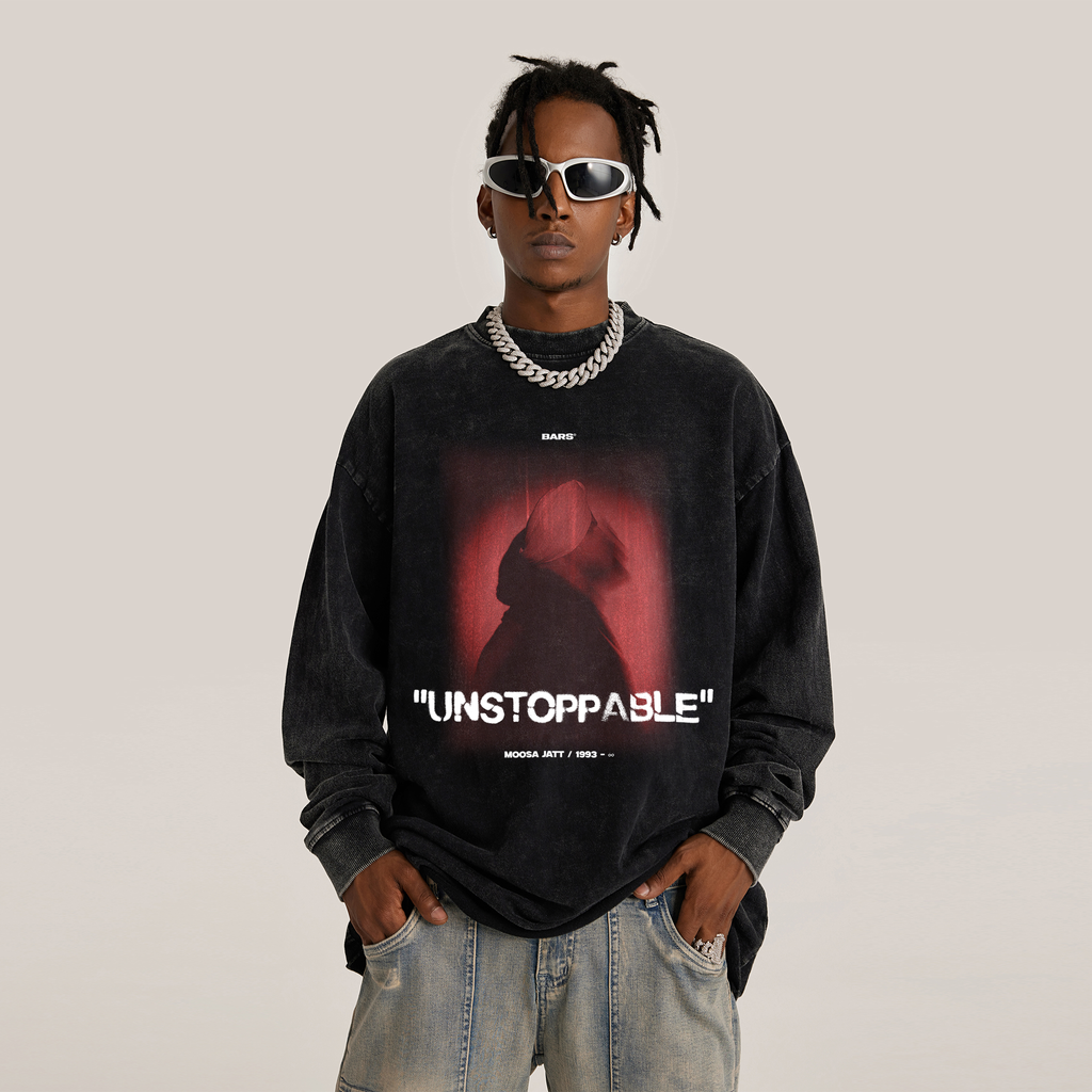 The Unstoppable '93 | Unisex Raw Hem Faded Long Sleeve