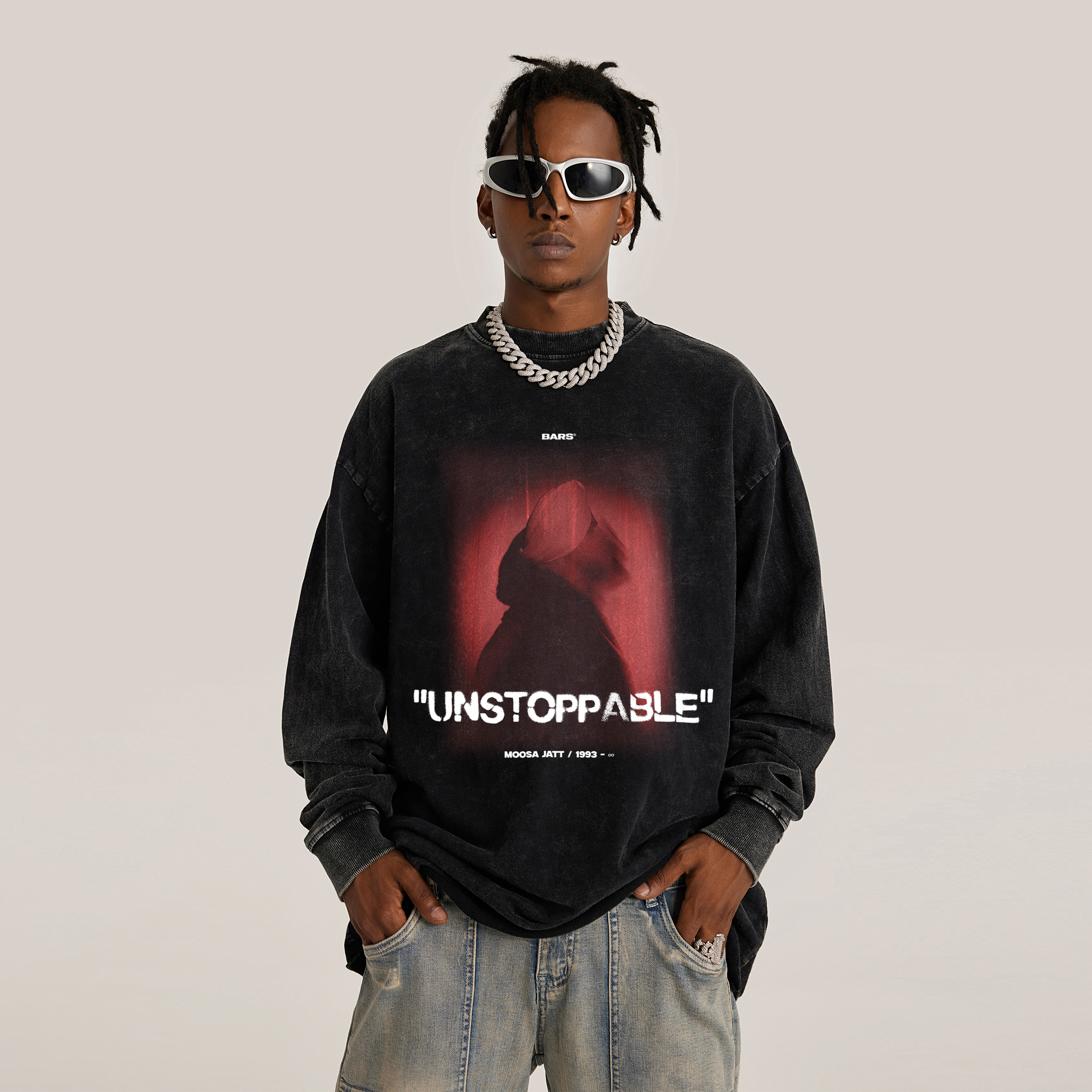 The Unstoppable '93 | Unisex Raw Hem Faded Long Sleeve